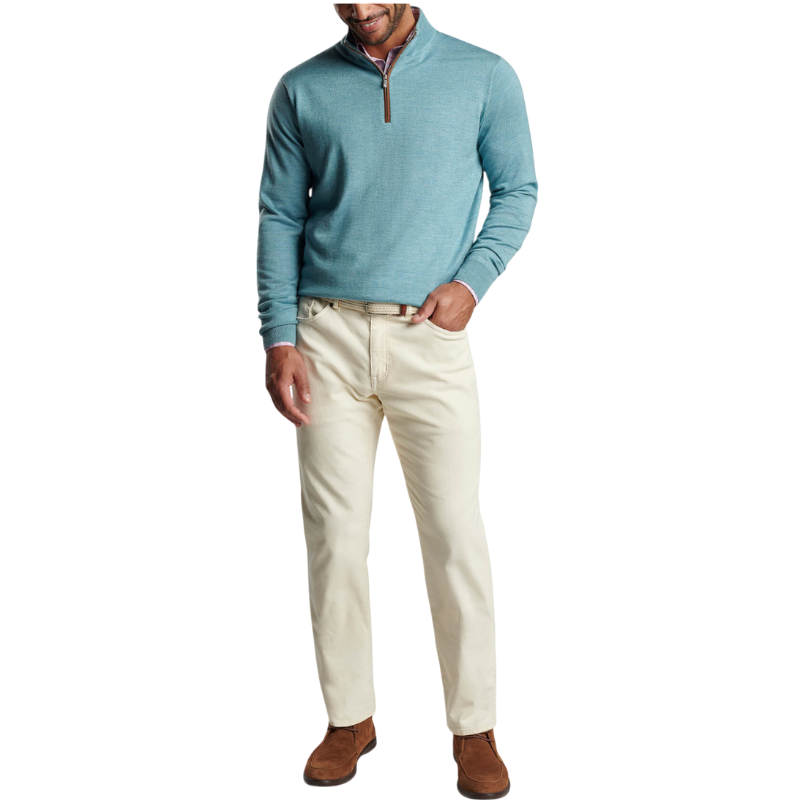 Peter Millar Men's Autumn Crest Suede Trim Quarter-Zip