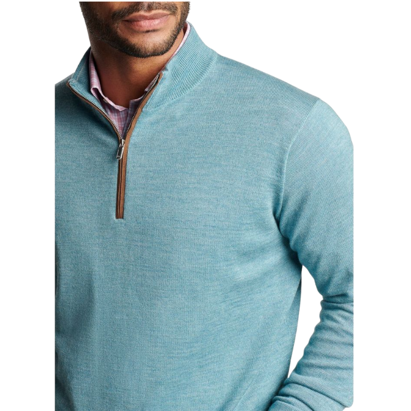 Peter Millar Men's Autumn Crest Suede Trim Quarter-Zip