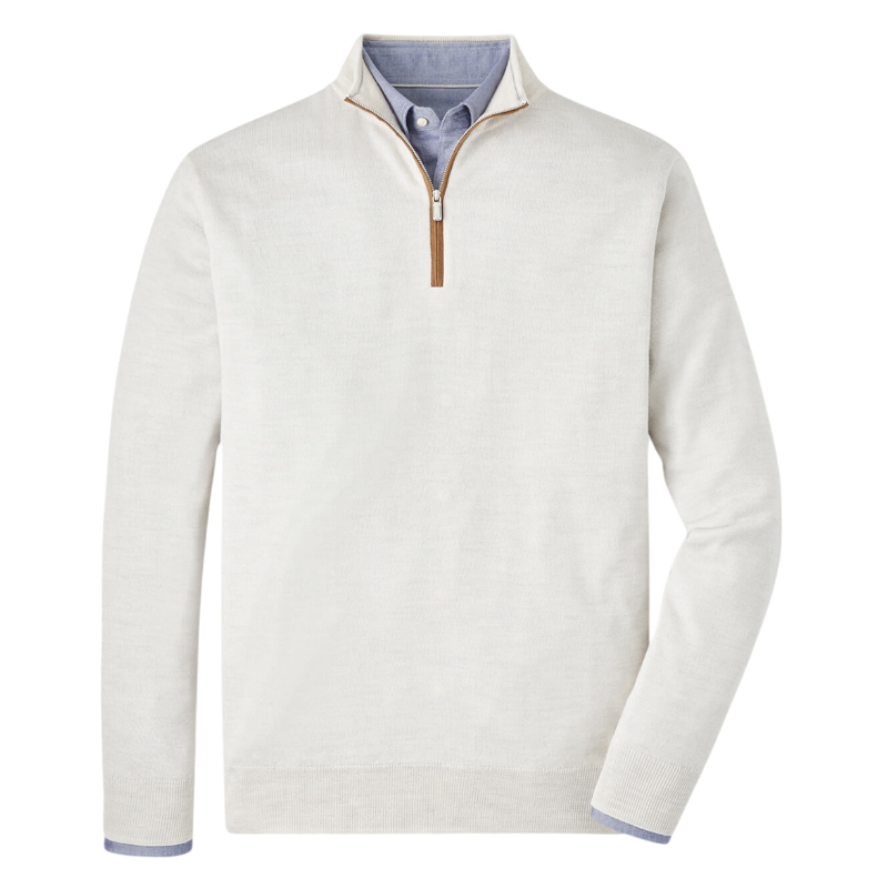 Peter Millar Men's Autumn Crest Suede Trim Quarter-Zip