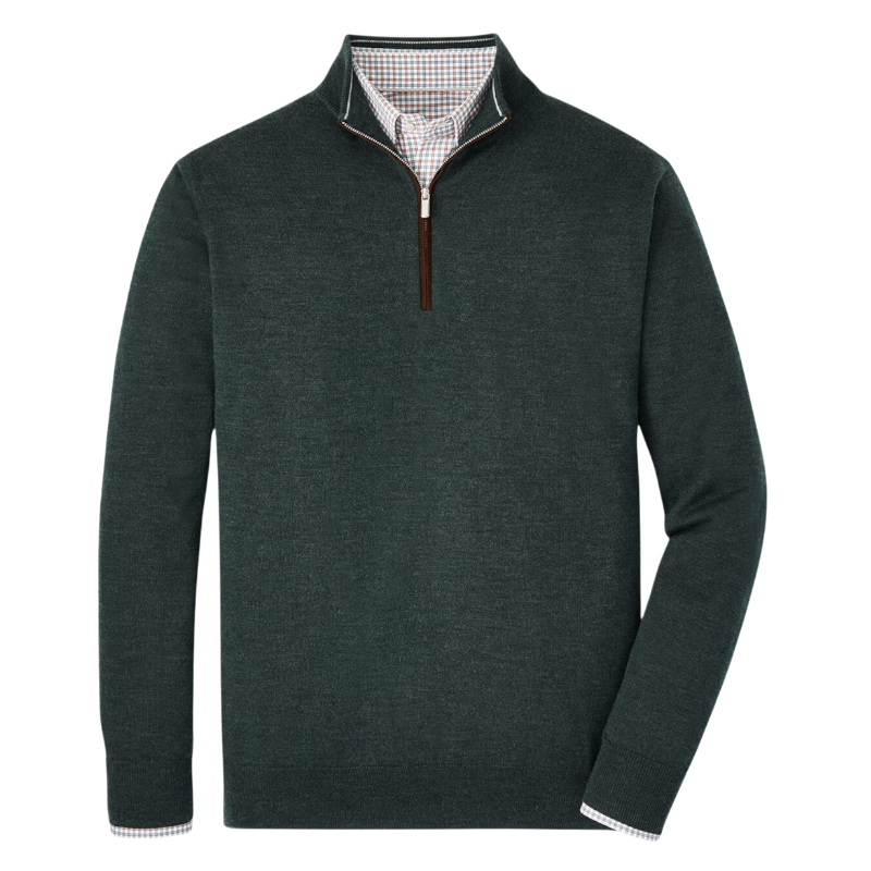 Peter Millar Men's Autumn Crest Suede Trim Quarter-Zip