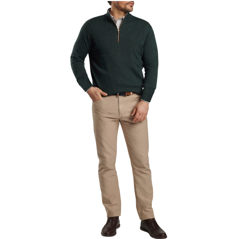 Peter Millar Men's Autumn Crest Suede Trim Quarter-Zip