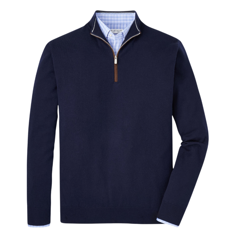 Peter Millar Men's Autumn Crest Suede Trim Quarter-Zip