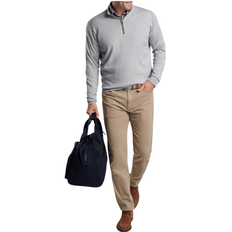 Peter Millar Men's Autumn Crest Suede Trim Quarter-Zip