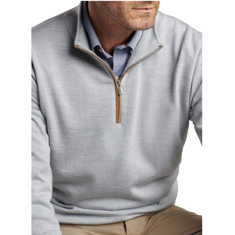 Peter Millar Men's Autumn Crest Suede Trim Quarter-Zip