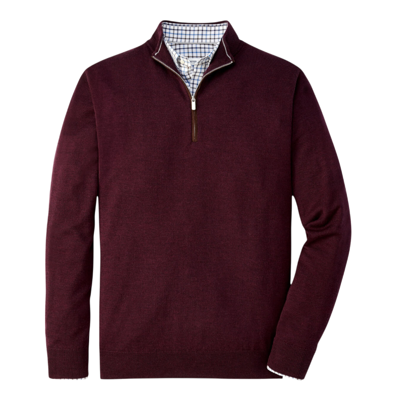 Peter Millar Men's Autumn Crest Suede Trim Quarter-Zip