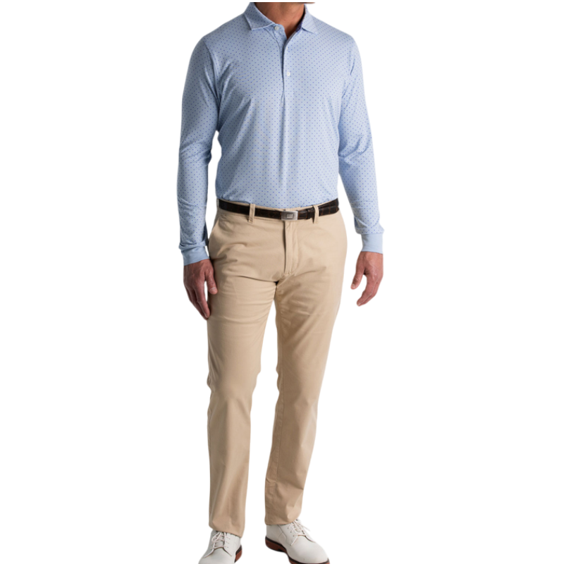 Fairway & Greene Men's Citadel Dot Long-Sleeve Polo