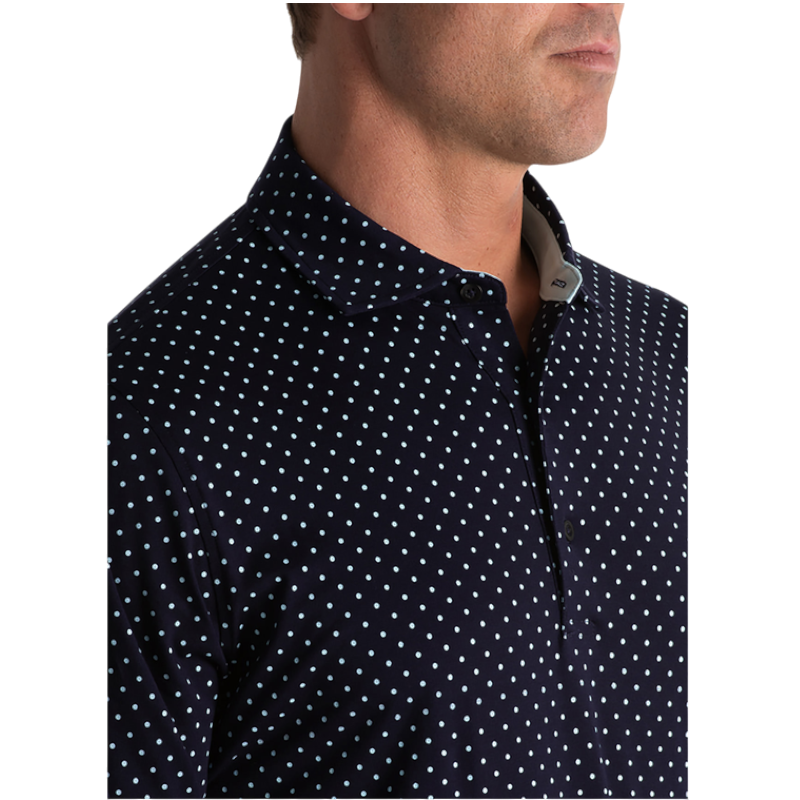 Fairway & Greene Men's Citadel Dot Long-Sleeve Polo