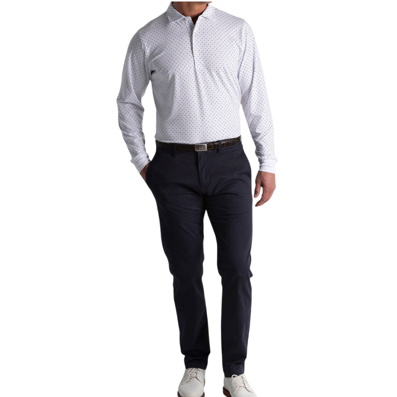 Fairway & Greene Men's Citadel Dot Long-Sleeve Polo