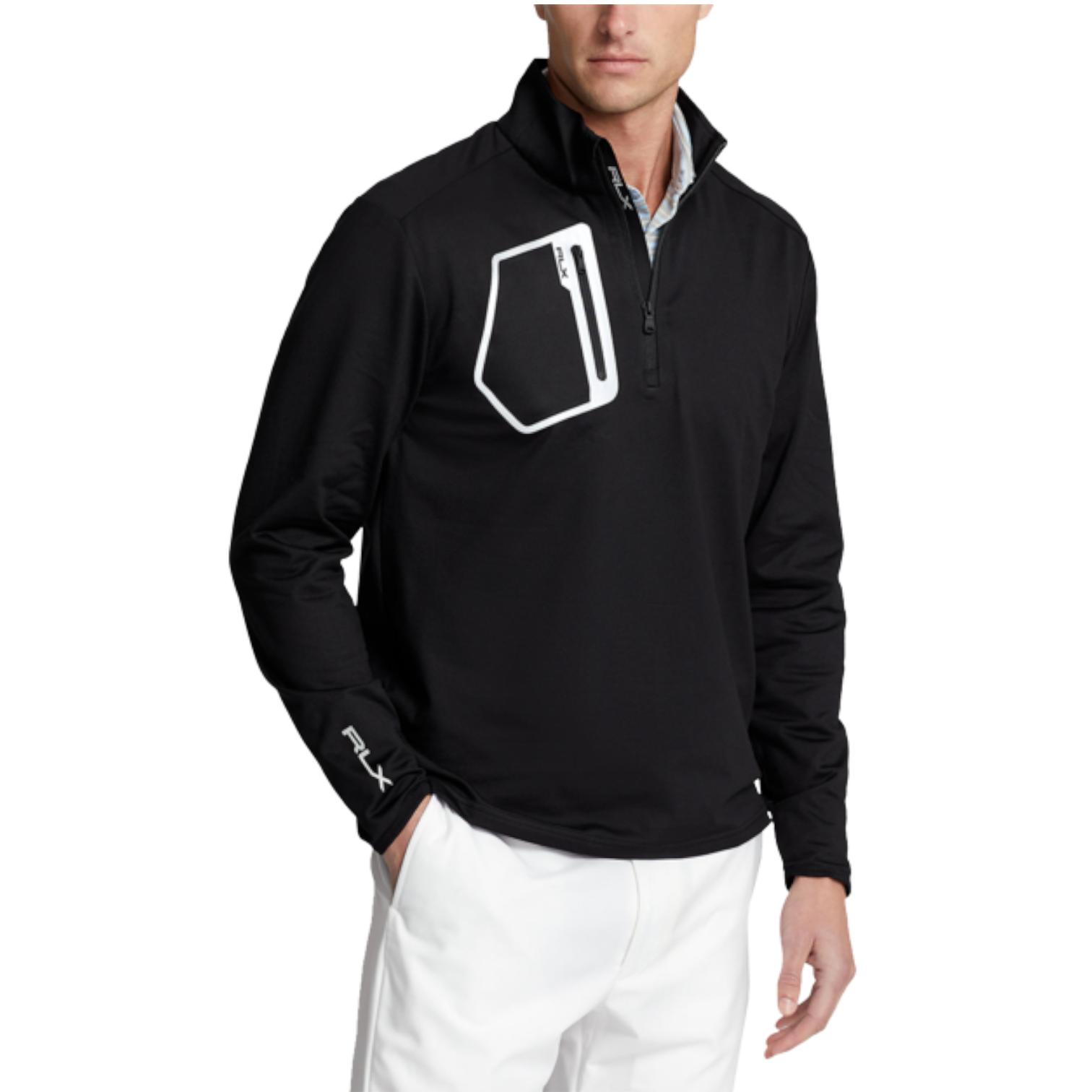 RLX Brushed Back Tech Jersey ¼ Zip With Reflective Pocket
