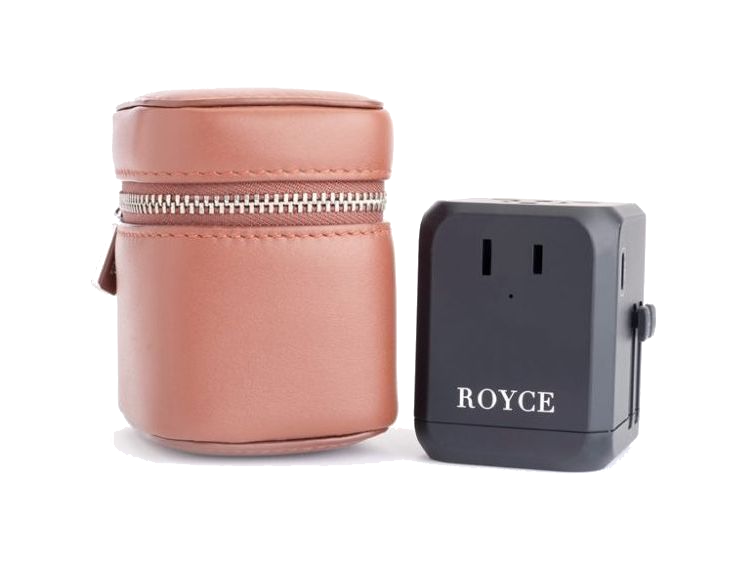 Royce International Travel Adapter and Leather Case