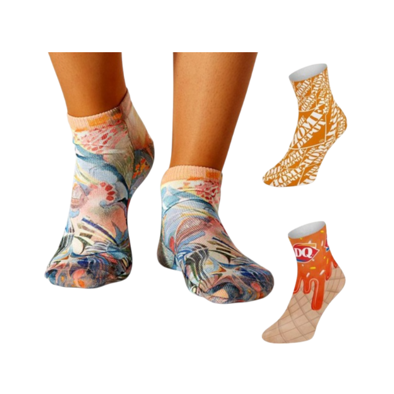 Low cut sublimated full color Socks, 200 needle
