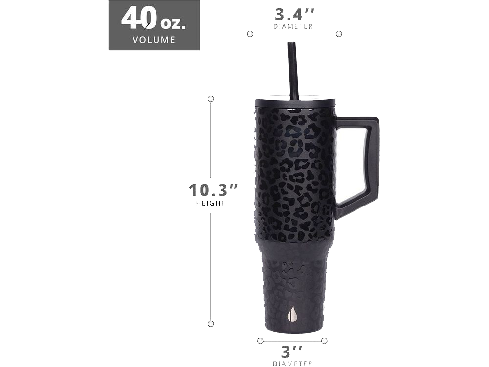 Elemental Commuter 40oz Tumbler - Black Leopard