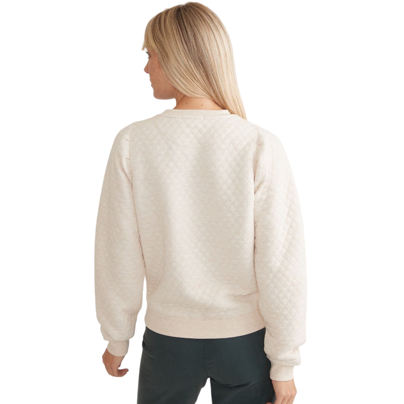 Marine Layer Women's Corbet Quilted Puff Sleeve Crewneck