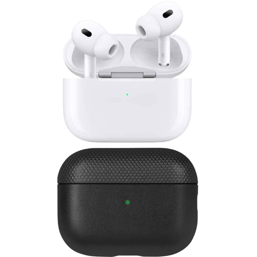 Apple AirPods Pro 2nd Generation w/ Classic Leather Case Black - AirPods - SwagWear