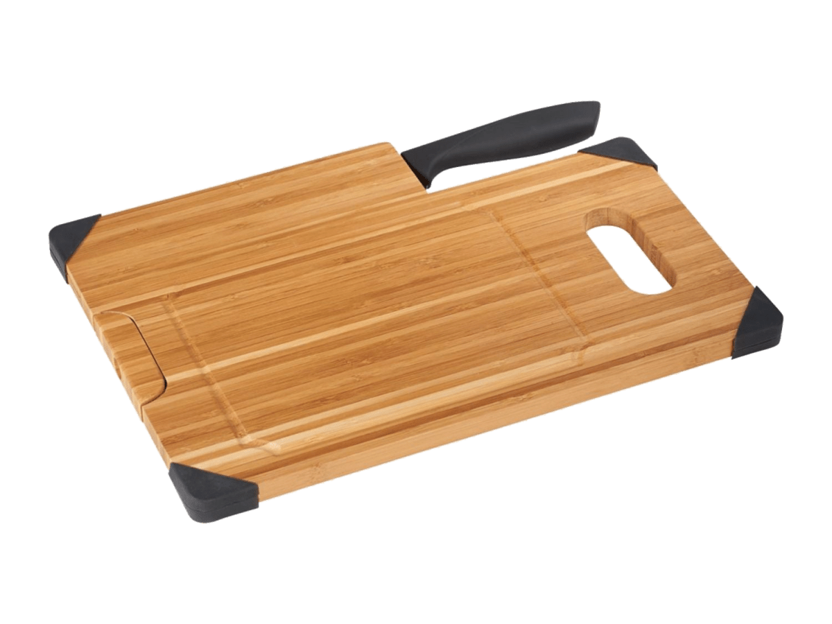 Bamboo Cutting Board with Knife - gift set - SwagWear