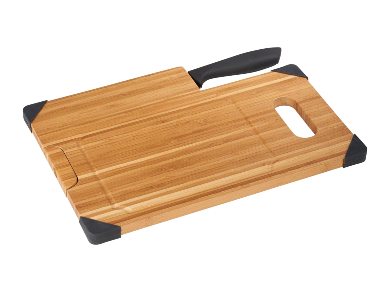 Bamboo Cutting Board with Knife - Natural - gift set