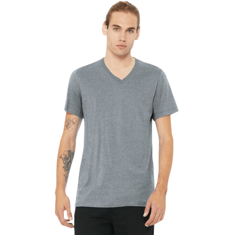 BELLA+CANVAS® Unisex Heather CVC V - Neck Tee - T-Shirts - SwagWear