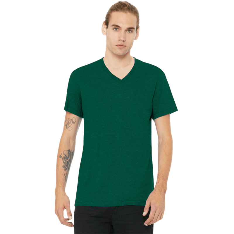 BELLA+CANVAS® Unisex Heather CVC V - Neck Tee - T-Shirts - SwagWear