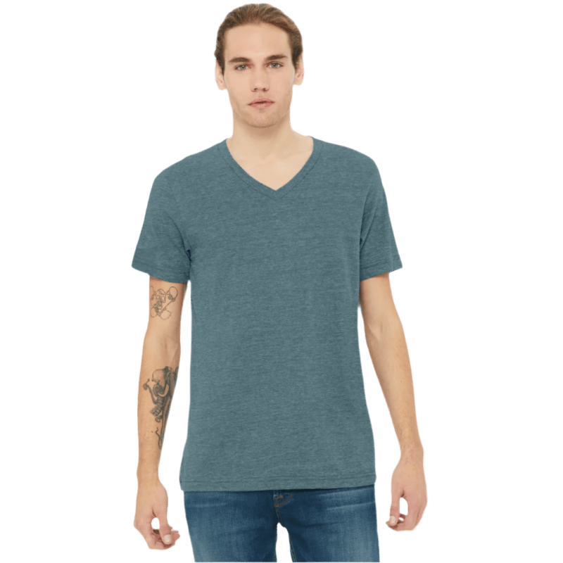 BELLA+CANVAS® Unisex Heather CVC V - Neck Tee - T-Shirts - SwagWear