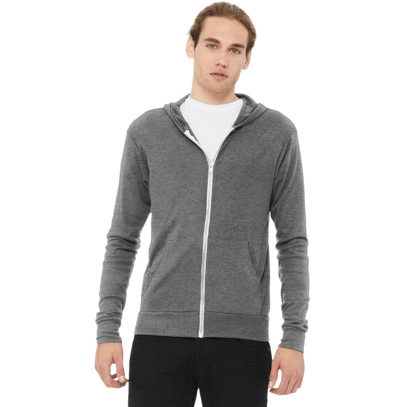BELLA+CANVAS ® Unisex Triblend Full - Zip Lightweight Hoodie - Full - Zip Hoodies - SwagWear