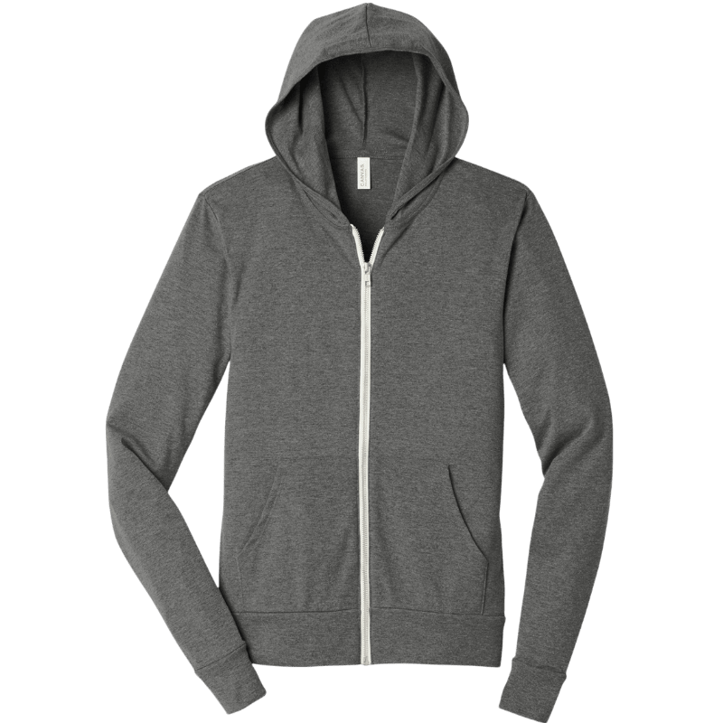 BELLA+CANVAS ® Unisex Triblend Full - Zip Lightweight Hoodie - Full - Zip Hoodies - SwagWear