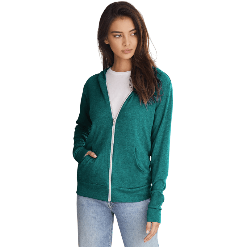BELLA+CANVAS ® Unisex Triblend Full - Zip Lightweight Hoodie - Full - Zip Hoodies - SwagWear