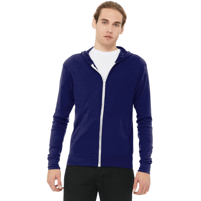 BELLA+CANVAS ® Unisex Triblend Full - Zip Lightweight Hoodie - Full - Zip Hoodies - SwagWear