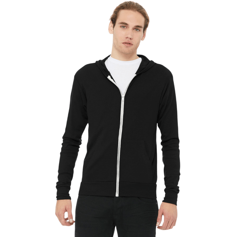 BELLA+CANVAS ® Unisex Triblend Full - Zip Lightweight Hoodie - Full - Zip Hoodies - SwagWear