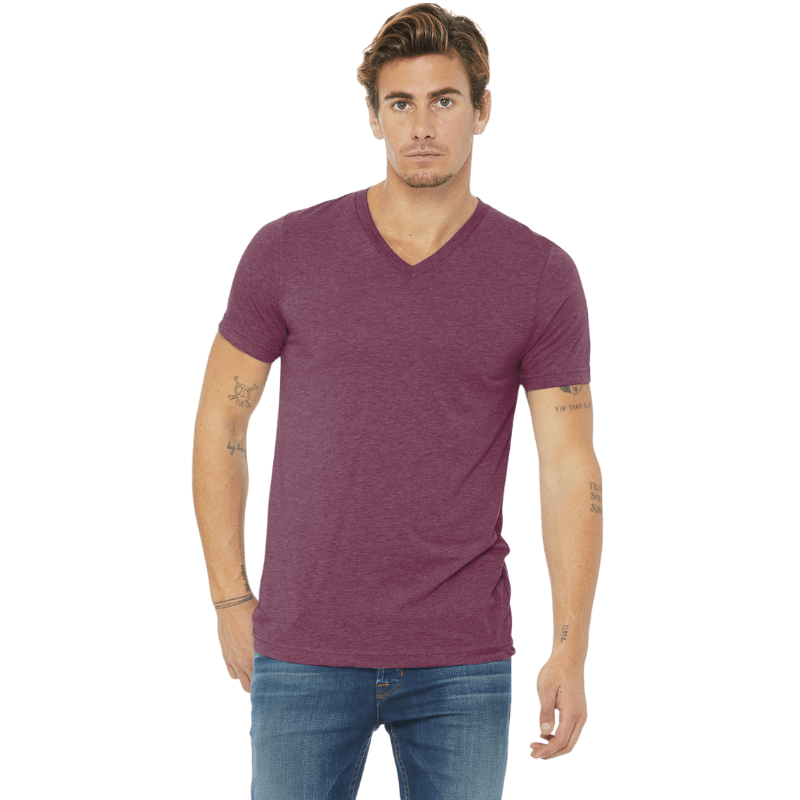 BELLA+CANVAS ® Unisex Triblend Short Sleeve V - Neck Tee - T-Shirts - SwagWear
