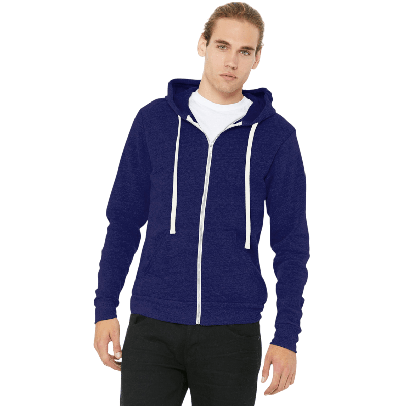 BELLA+CANVAS ® Unisex Triblend Sponge Fleece Full - Zip Hoodie - Full - Zip Hoodies - SwagWear