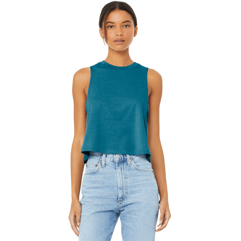BELLA+CANVAS ® Women’s Racerback Cropped Tank - Tank Tops - SwagWear