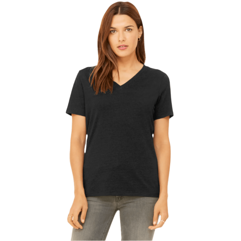 BELLA+CANVAS® Women’s Relaxed Heather CVC V - Neck Tee - T-Shirts - SwagWear