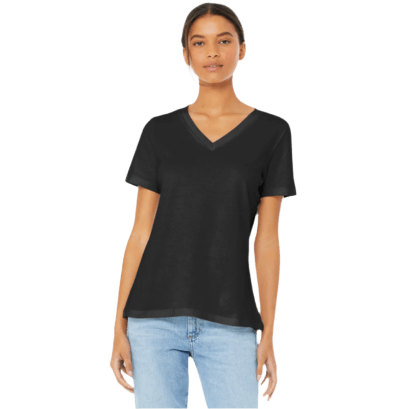 BELLA+CANVAS ® Women’s Relaxed Jersey Short Sleeve V - Neck Tee - T-Shirts - SwagWear