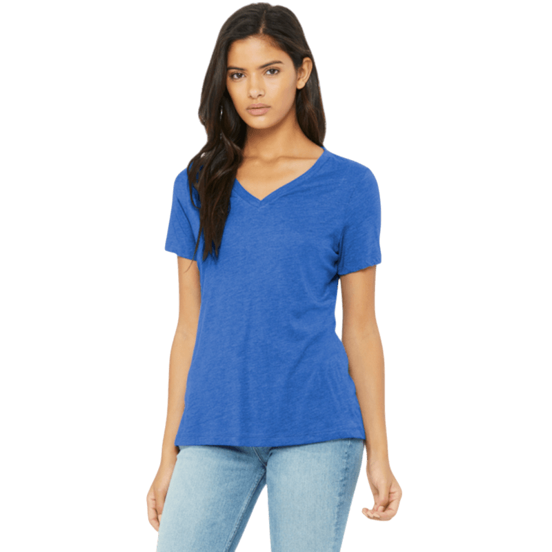 BELLA+CANVAS® Women’s Relaxed Triblend V - Neck Tee - T-Shirts - SwagWear
