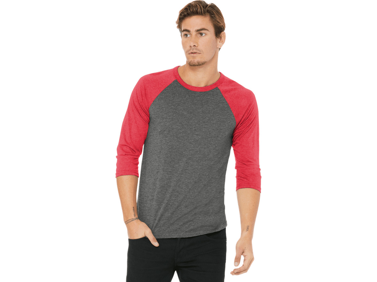 BELLA+CANVAS ® Unisex 3/4-Sleeve Baseball Tee - T-Shirts - SwagWear