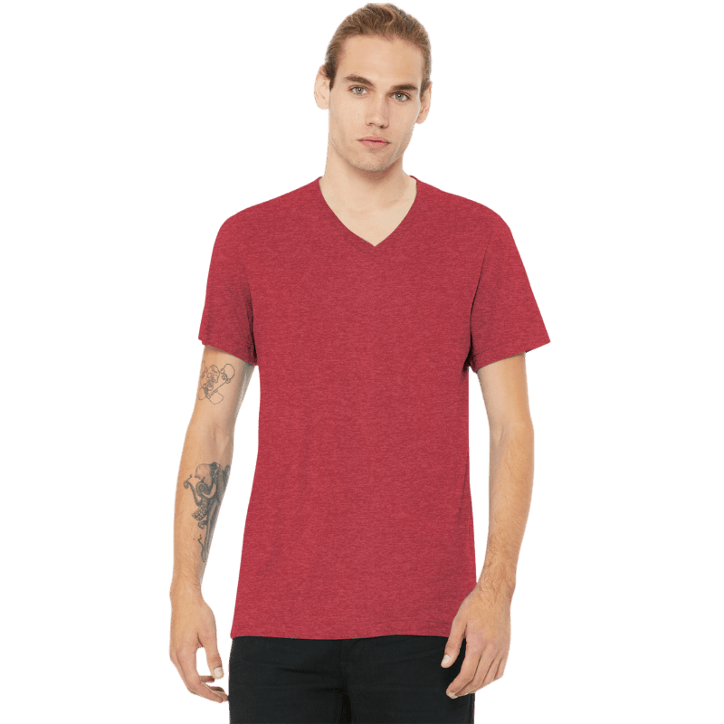 BELLA+CANVAS® Unisex Heather CVC V-Neck Tee - T-Shirts - SwagWear
