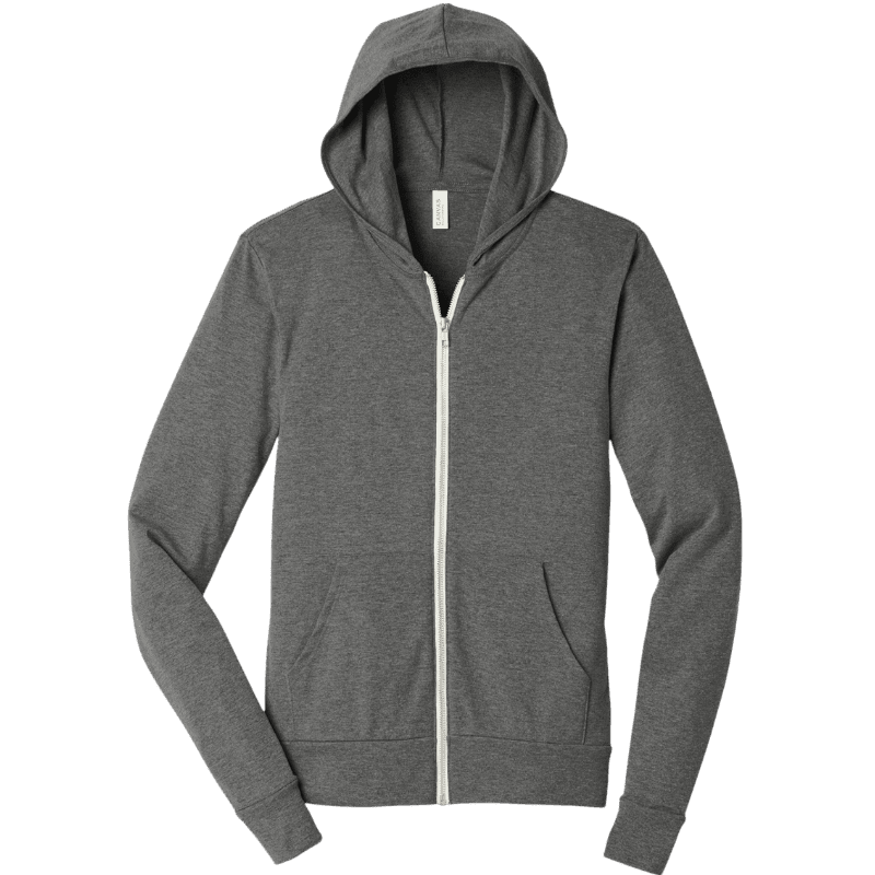 BELLA+CANVAS ® Unisex Triblend Full-Zip Lightweight Hoodie - Full-Zip Hoodies - SwagWear