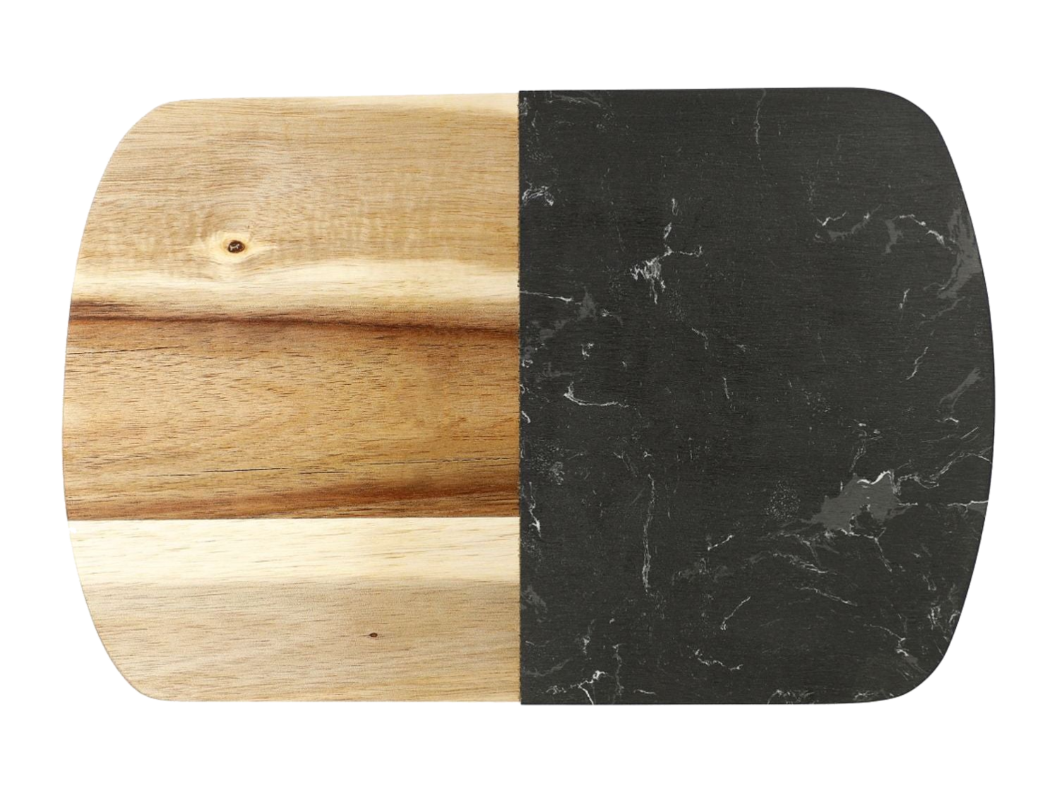 Black Marble Cheese Board Set with Knives - Natural - Homewares