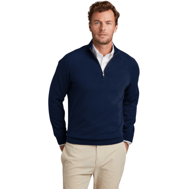 Brooks Brothers® Cotton Stretch 1/4 - Zip Sweater - Pullovers - SwagWear