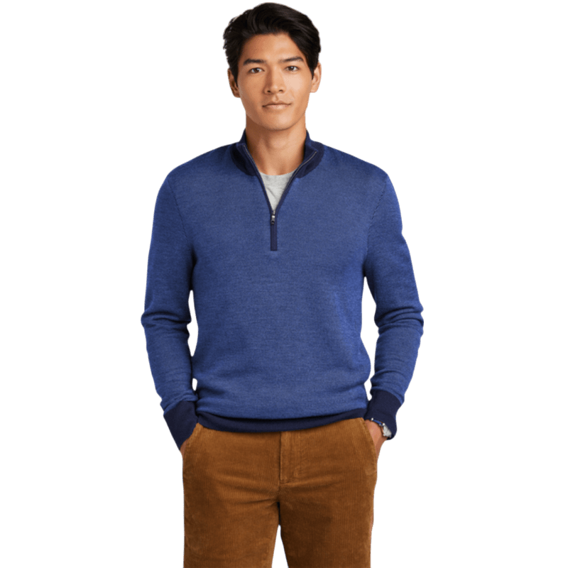 Brooks Brothers ® Washable Merino Birdseye 1/4 - Zip Sweater - Pullovers - SwagWear