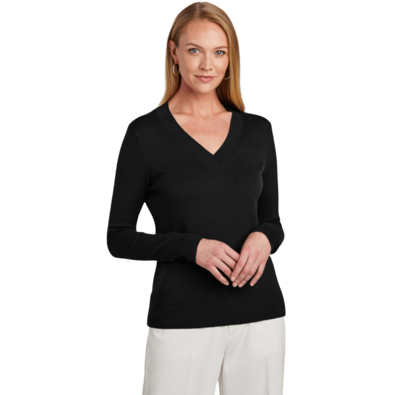 Brooks Brothers® Women’s Cotton Stretch V - Neck Sweater - Sweaters - SwagWear