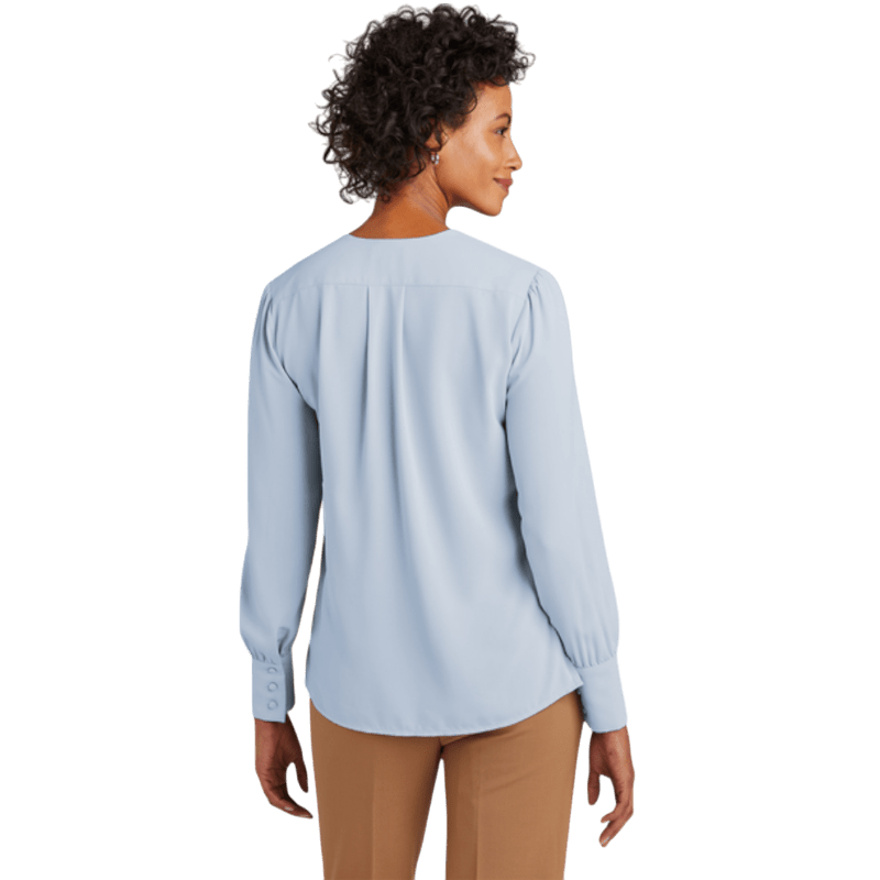 Brooks Brothers® Women’s Open - Neck Satin Blouse - Blouses - SwagWear