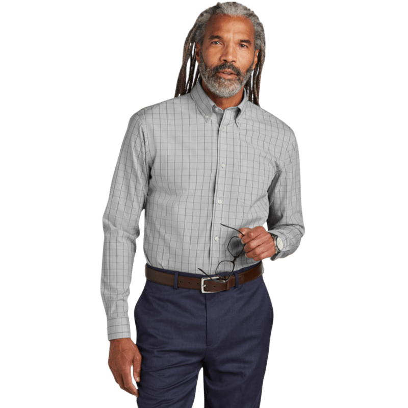 Brooks Brothers® Wrinkle - Free Stretch Patterned Shirt - Button Down Shirts - SwagWear