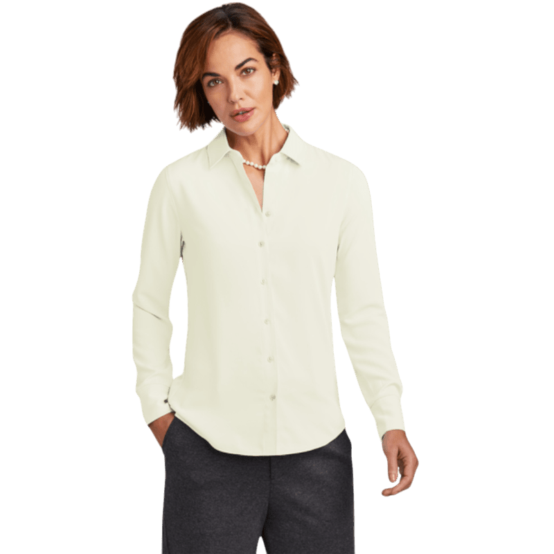Brooks Brothers® Women’s Full-Button Satin Blouse - Button Down Shirts - SwagWear