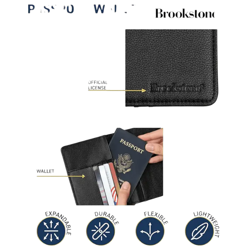 Brookstone RFID Passport Wallet - Passport Wallets - SwagWear