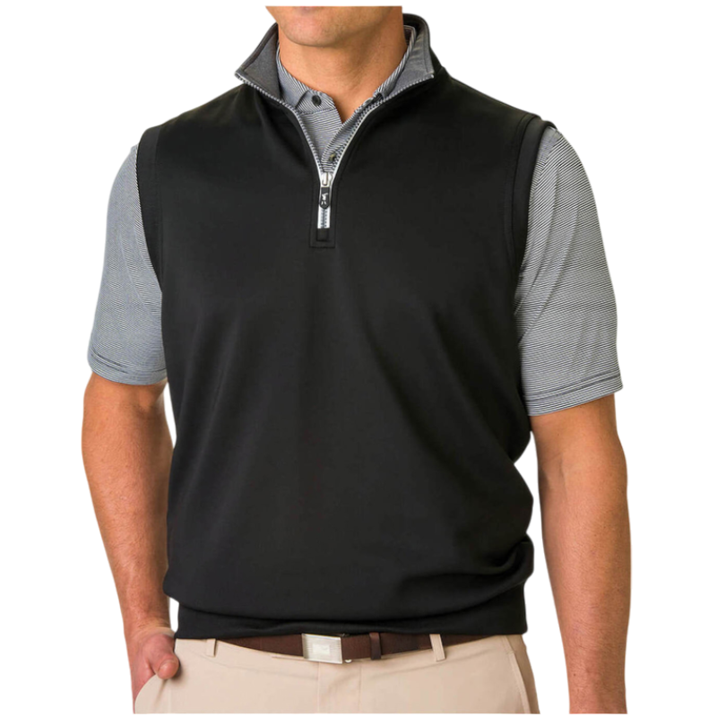 Fairway & Greene Men's Tech Solid Quarter-Zip Vest