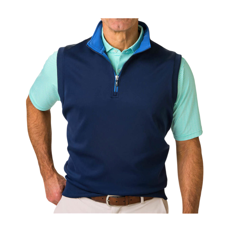 Fairway & Greene Men's Tech Solid Quarter-Zip Vest