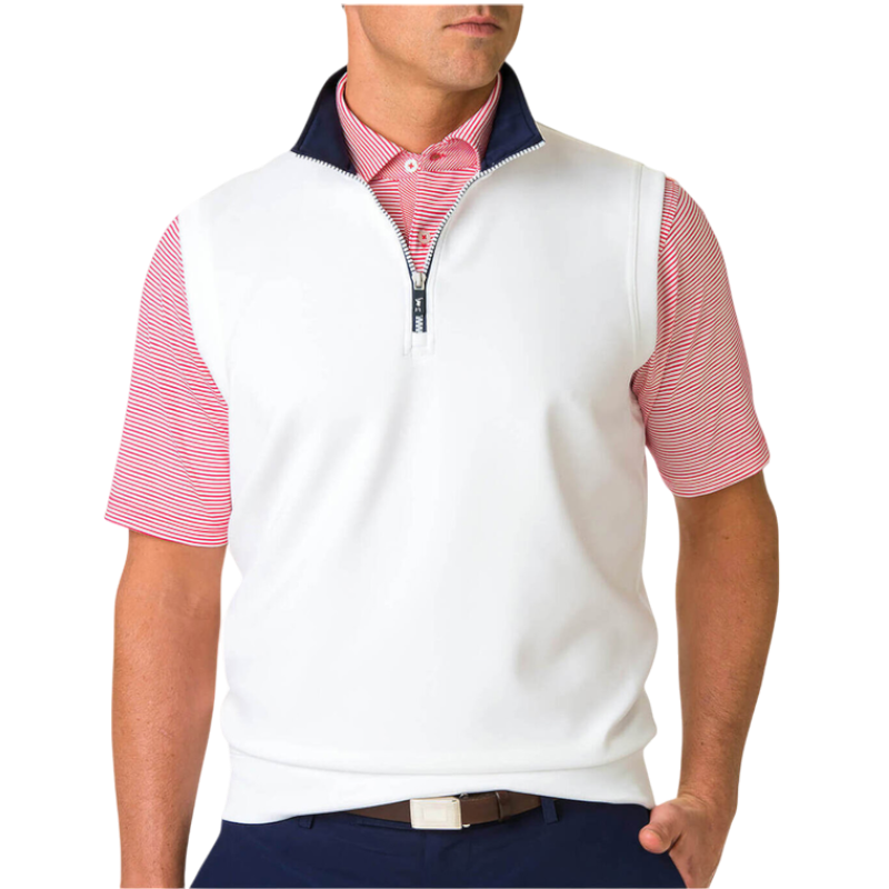 Fairway & Greene Men's Tech Solid Quarter-Zip Vest