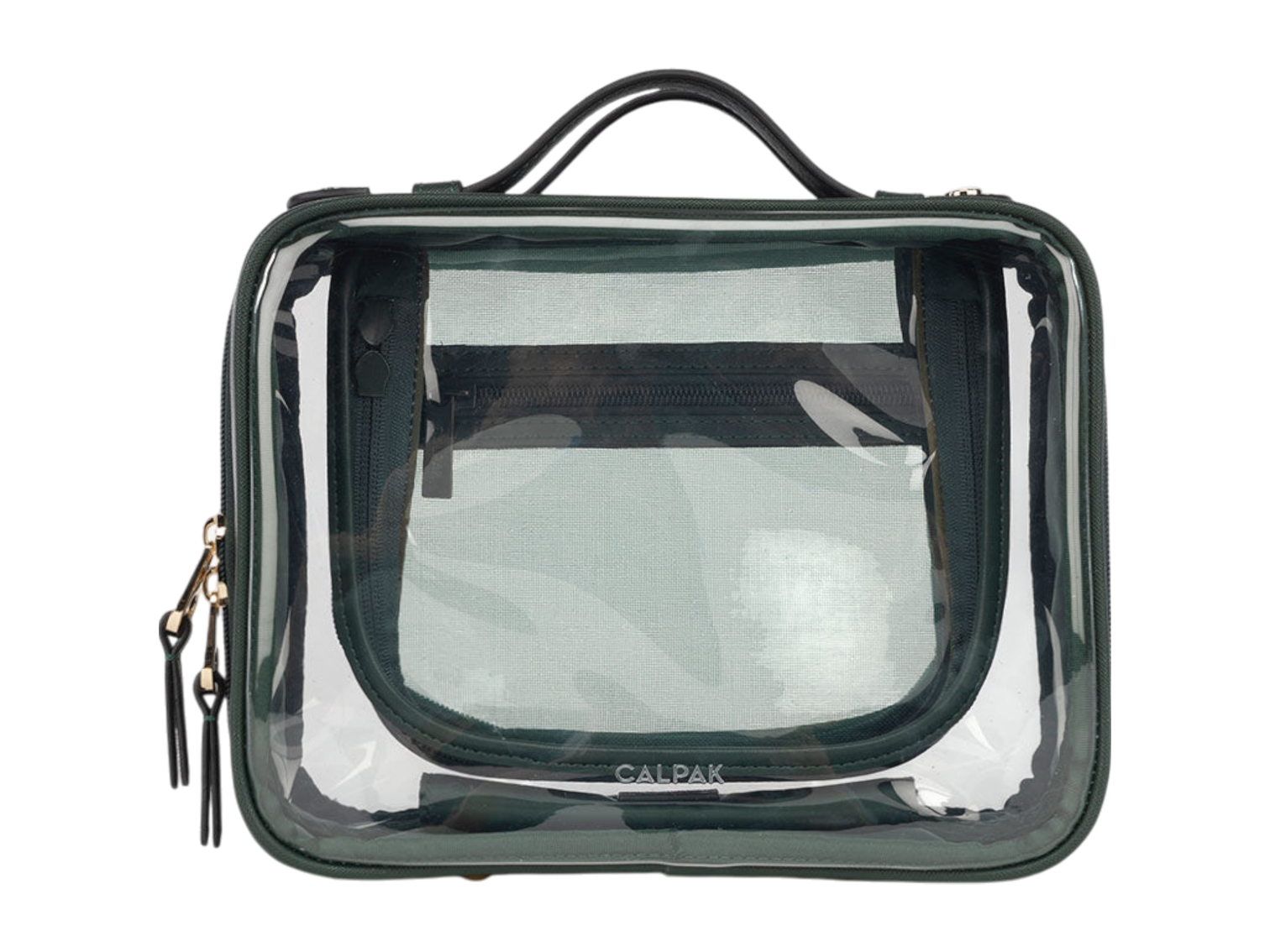 Calpak Medium Clear Cosmetics Case - Emerald - Cosmetic Bags