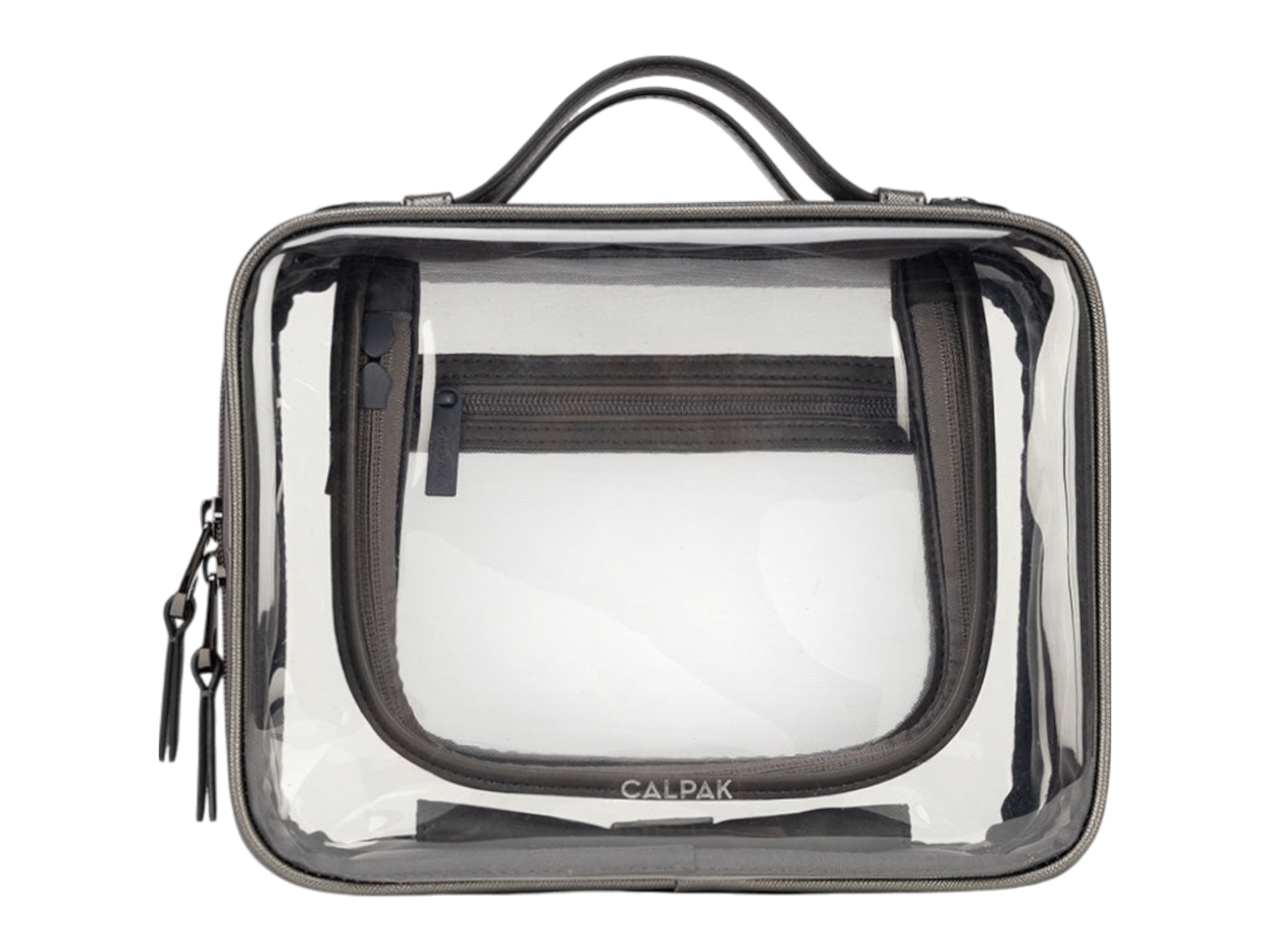 Calpak Medium Clear Cosmetics Case - Steel - Cosmetic Bags